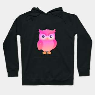 Cute Pink Owl with a Heart Tatoo Hoodie